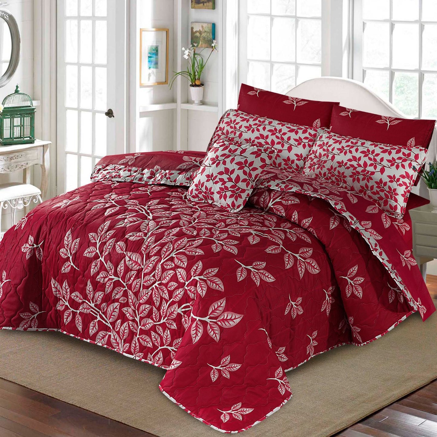 7 PCs Quilted Comforter Set