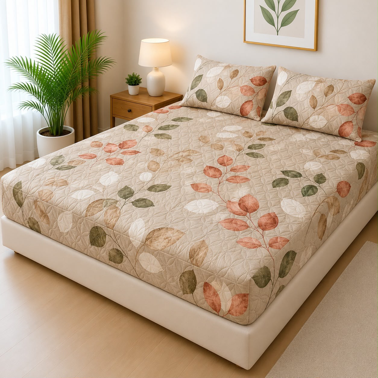 Cotton Quilted Printed Waterproof Mattress Cover for Kids Adults, Washable Hypoallergenic Mattresses cover Fit Up To 6-12 inch Deep Pocket Queen & King Size