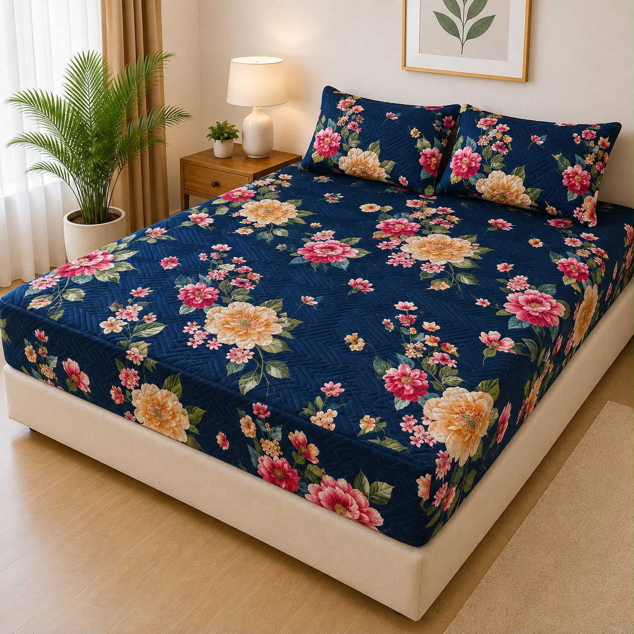 Cotton Quilted Printed Waterproof Mattress Cover for Kids Adults, Washable Hypoallergenic Mattresses cover Fit Up To 6-12 inch Deep Pocket Queen & King Size