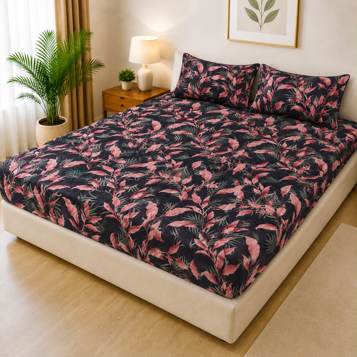 Cotton Quilted Printed Waterproof Mattress Cover for Kids Adults, Washable Hypoallergenic Mattresses cover Fit Up To 6-12 inch Deep Pocket Queen & King Size