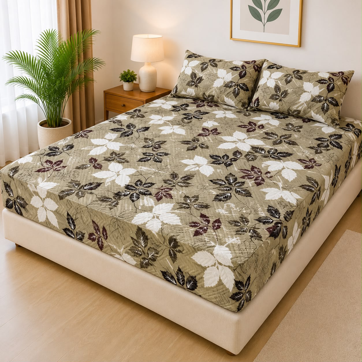 Cotton Quilted Printed Waterproof Mattress Cover for Kids Adults, Washable Hypoallergenic Mattresses cover Fit Up To 6-12 inch Deep Pocket Queen & King Size