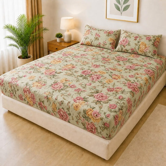 Cotton Quilted Printed Waterproof Mattress Cover for Kids Adults, Washable Hypoallergenic Mattresses cover Fit Up To 6-12 inch Deep Pocket Queen & King Size