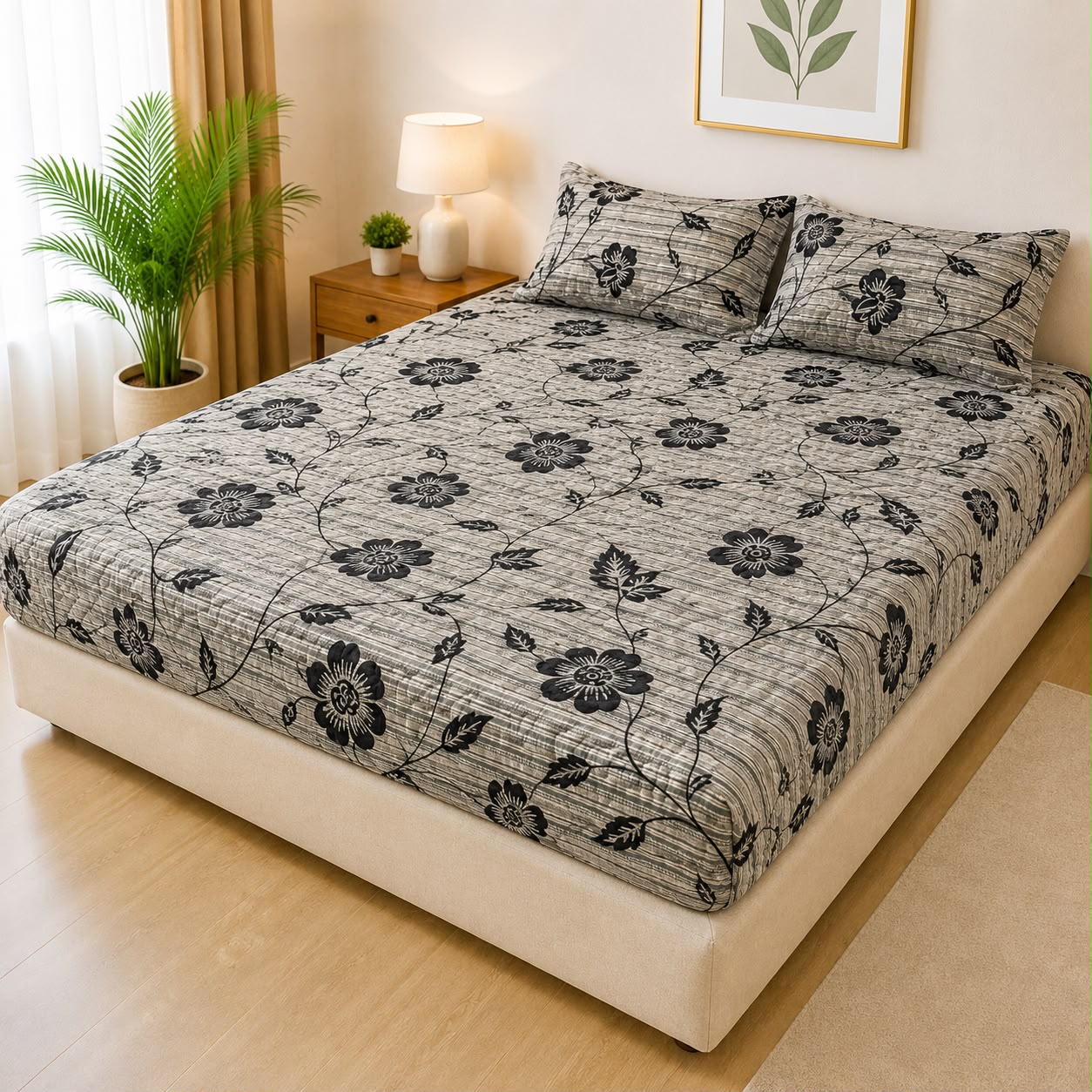 Cotton Quilted Printed Waterproof Mattress Cover for Kids Adults, Washable Hypoallergenic Mattresses cover Fit Up To 6-12 inch Deep Pocket Queen & King Size