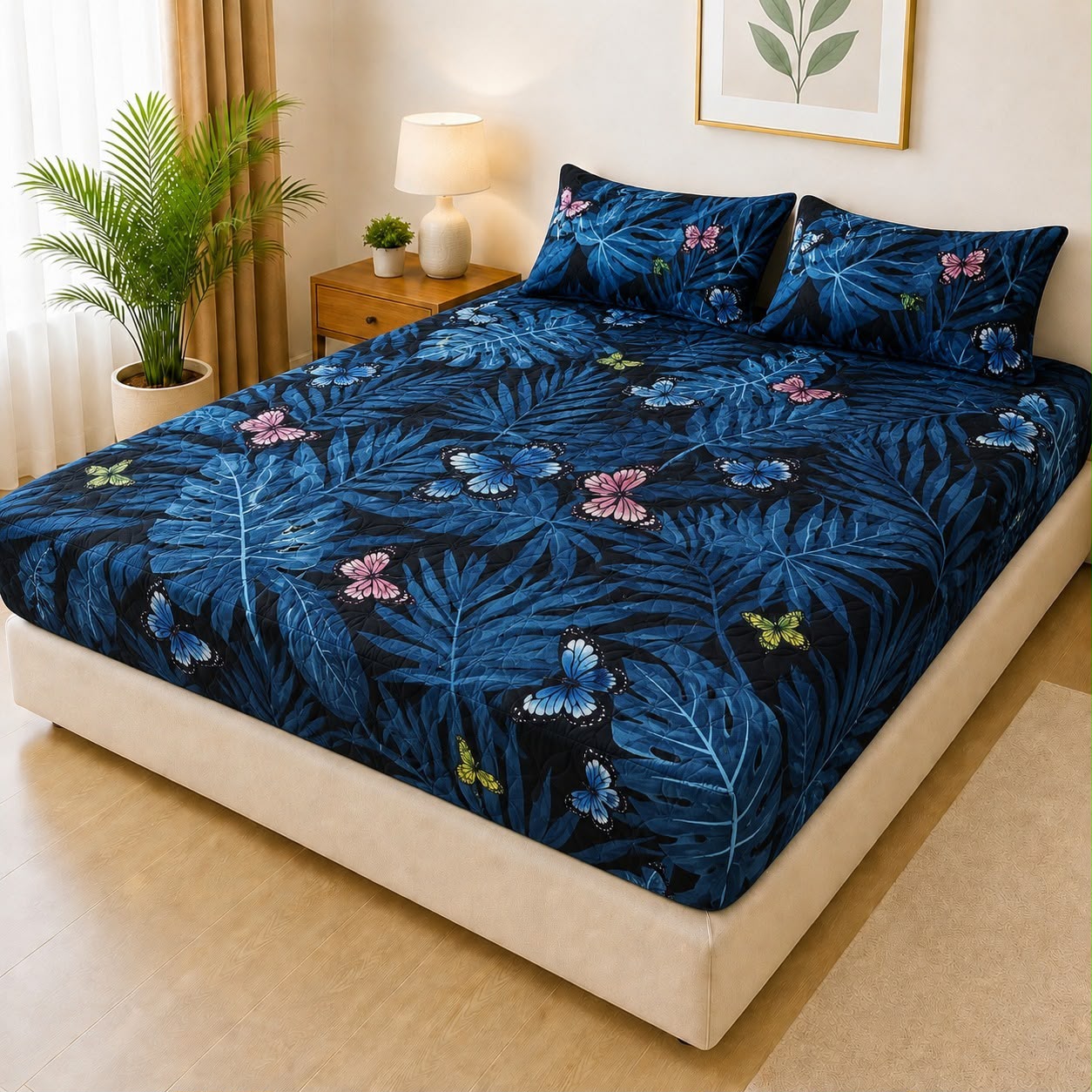 Cotton Quilted Printed Waterproof Mattress Cover for Kids Adults, Washable Hypoallergenic Mattresses cover Fit Up To 6-12 inch Deep Pocket Queen & King Size