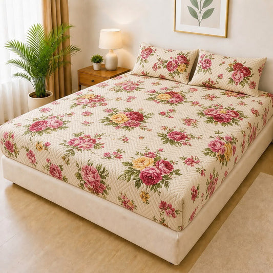 Cotton Quilted Printed Waterproof Mattress Cover for Kids Adults, Washable Hypoallergenic Mattresses cover Fit Up To 6-12 inch Deep Pocket Queen & King Size