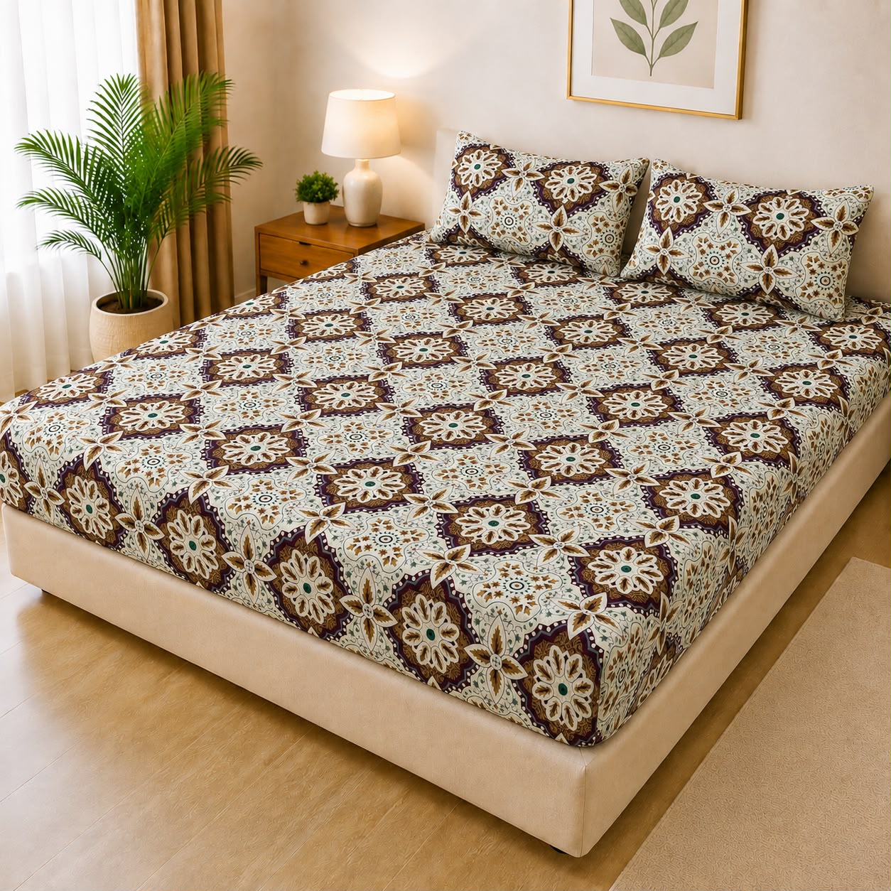 Cotton Quilted Printed Waterproof Mattress Cover for Kids Adults, Washable Hypoallergenic Mattresses cover Fit Up To 6-12 inch Deep Pocket Queen & King Size