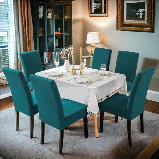 Micro Mesh Fitted Dining Chair Cover |Zinc Color | For Weddings, Dining Rooms, Offices, Banquets, And Home Decor