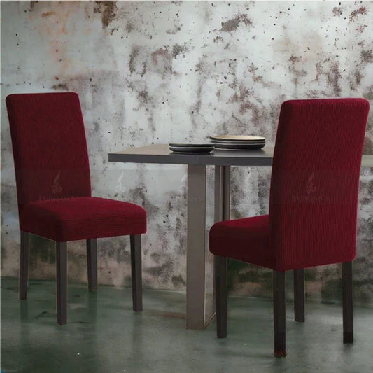 Micro Mesh Fitted Dining Chair Cover |Maroon Color | For Weddings, Dining Rooms, Offices, Banquets, And Home Decor