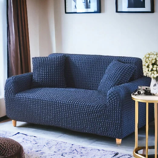 Bubble Stuff Fitted Sofa Cover | Copper Color | Sofa Slipcover, Modern Ruffle Trim Stretchy Stretch Sofa Slipcover For Home
