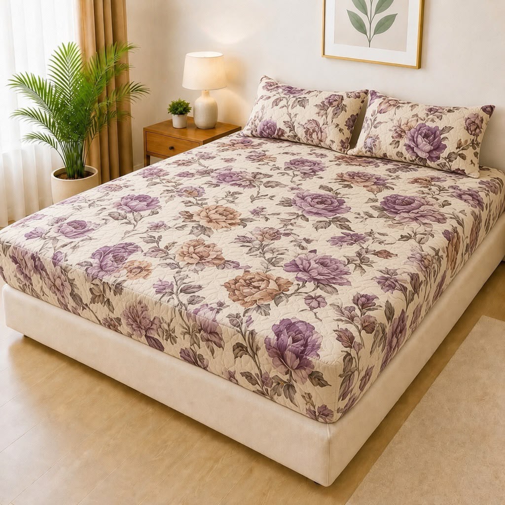 Cotton Quilted Printed Waterproof Mattress Cover for Kids Adults, Washable Hypoallergenic Mattresses cover Fit Up To 6-12 inch Deep Pocket Queen & King Size