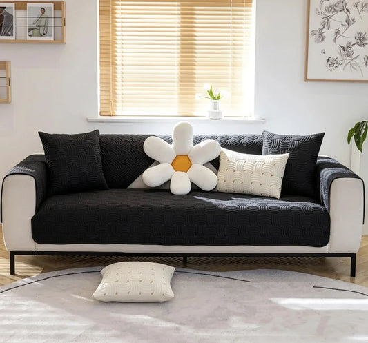 Modern Wave Quilted Sofa Protector