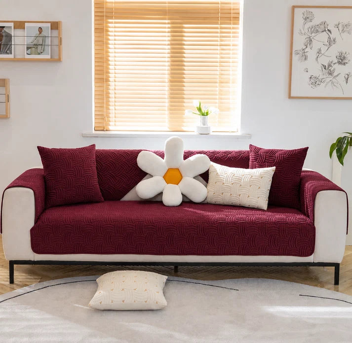 Modern Wave Quilted Sofa Protector