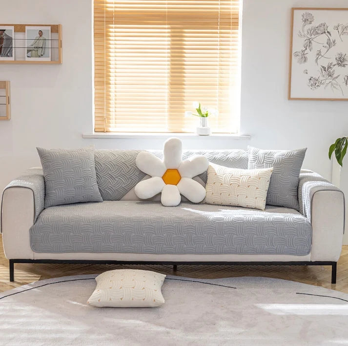 Modern Wave Quilted Sofa Protector