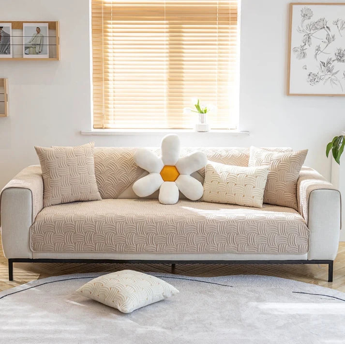 Modern Wave Quilted Sofa Protector