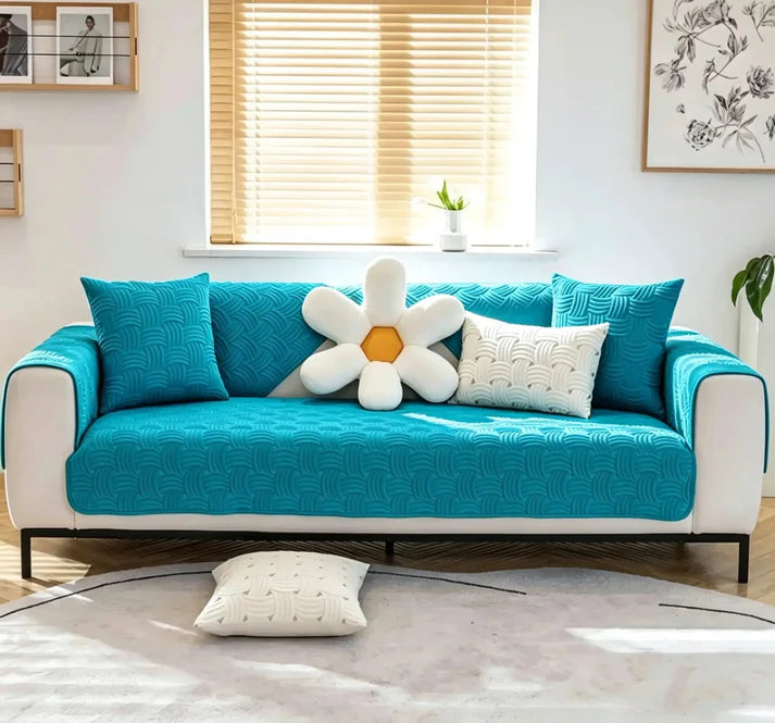 Modern Wave Quilted Sofa Protector