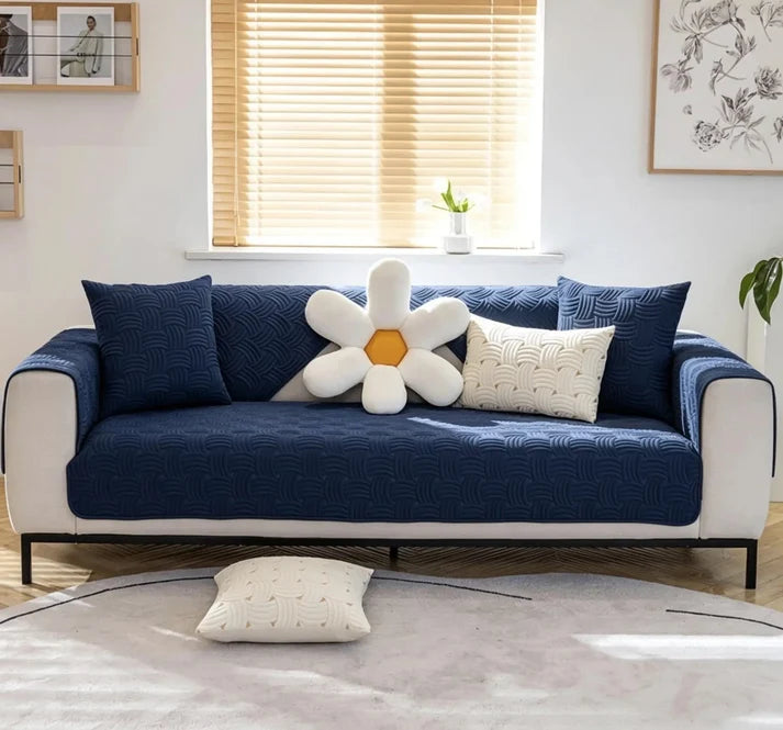 Modern Wave Quilted Sofa Protector