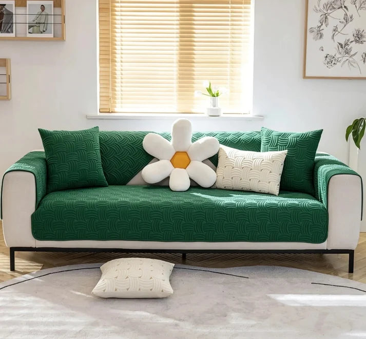 Modern Wave Quilted Sofa Protector