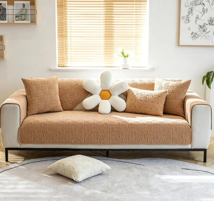 Modern Wave Quilted Sofa Protector