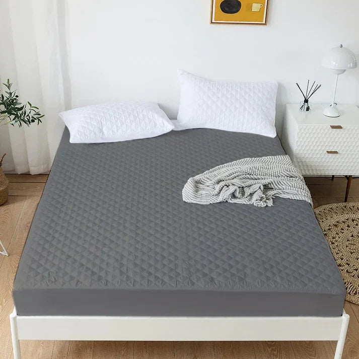 Cotton Quilted Waterproof Mattress Cover | White Color | for Kids Adults, Washable Hypoallergenic Mattresses cover Fit Up To 6-12 inch Deep Pocket Queen & King Size